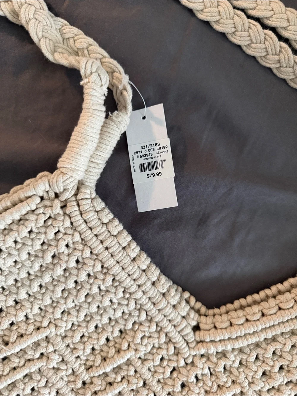 Woven Crochet Shoulder Tote Bag